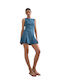 Sommer Mini Denim Kleid Blau
