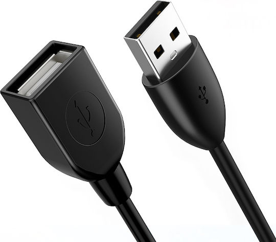 Cabletime USB 2.0 Cable USB-A male - USB-A female Μαύρο 1.5m