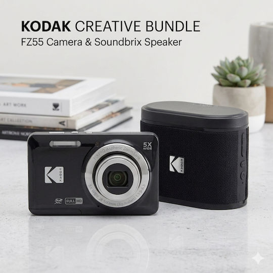 Kodak Digital Compact Camera PixPro FZ55 Black + Kodak SoundBrix Speaker Black