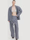 Women's High Rise Fabric Trousers Grey