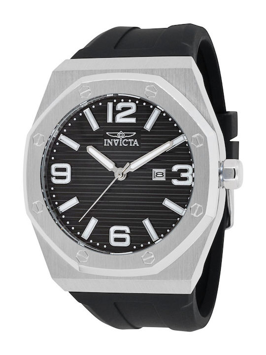 Invicta Herrenuhr 48mm Batterie mit Silber Metall-Armband