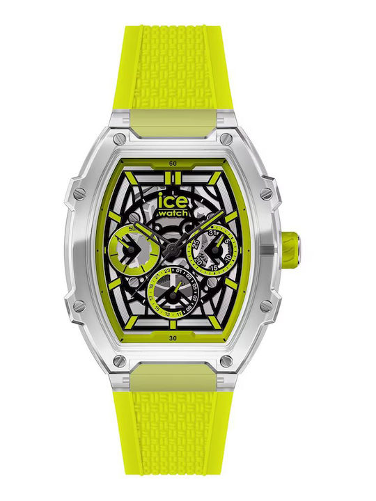 Ice Ceas Dama 45mm Cu Baterie Cu Curea Din Cauciuc Galbenă