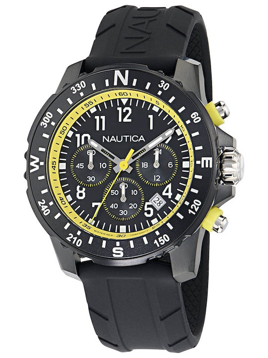 Nautica Chrono Men's Battery Watch with Black R...