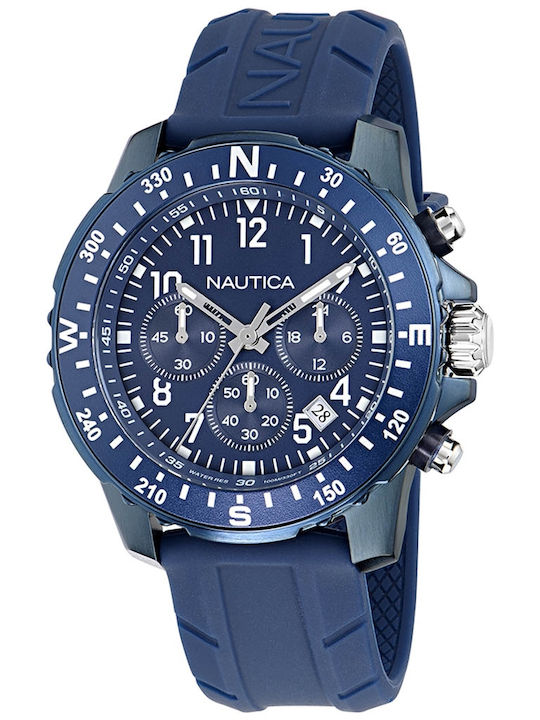Nautica Chrono Ανδρικό Ρολόι Μπαταρίας με Μπλε ...