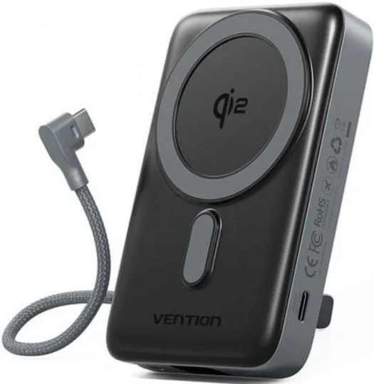 Vention FKH MagSafe Qi2 Power Bank 10000mAh 35W mit USB-C Ausgangsanschlüsse Power Delivery / Schnellladung Grau