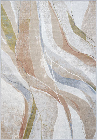 Rectangular Silk Beige Living Room Rug 100x140cm