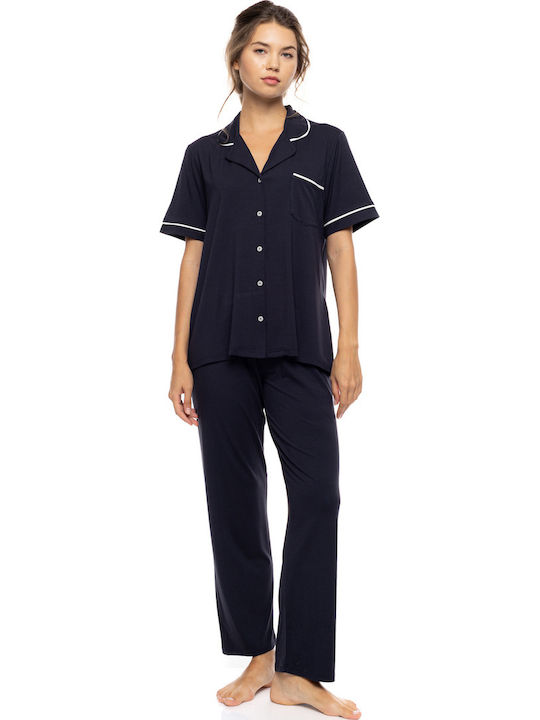 Pink Label Summer Women's Pyjama Set Blue