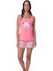 Tres Chic Summer Women's Pyjama Set Cotton Pink