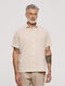 Short Sleeve Linen Shirt in Regular Fit Beige