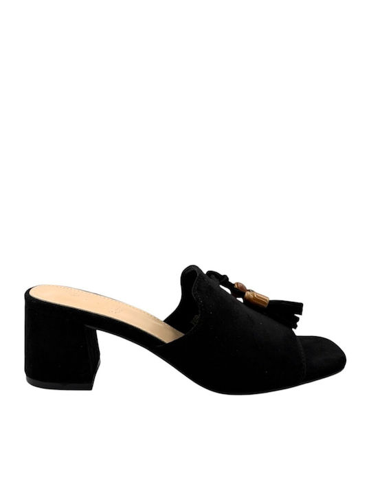 Cink-Me Suede Mules με Χαμηλό Τακούνι σε Μαύρο ...