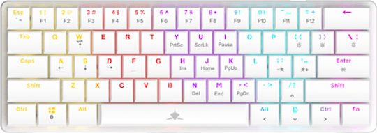 White Shark GK-006221 Gaming Μηχανικό Πληκτρολόγιο με RGB φωτισμό (Αγγλικό US) Μπλε