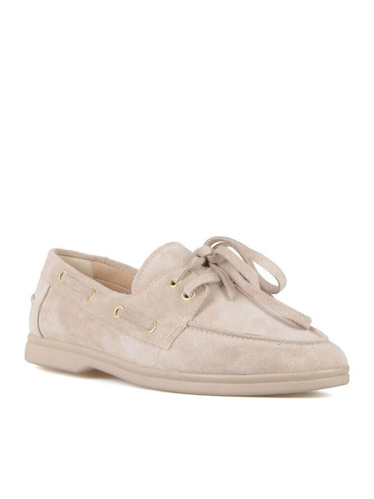 Silia D Leather Women's Loafers In Beige Colour