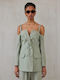 Mix & Match Showroom Дамско Сако Olive На Райета