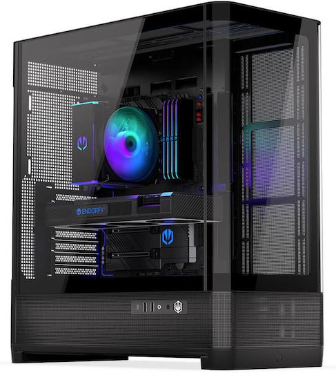 Endorfy Aquarius 8000 Flex Gaming Midi Tower Computer Case with Side Window Black
