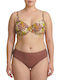 Plus Size Γυναικείο Μαγιό Bikini Μπανέλα Flexfit Cups Ethnic Σοκολά