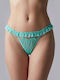Damen-Slip mit Spitze Türkis