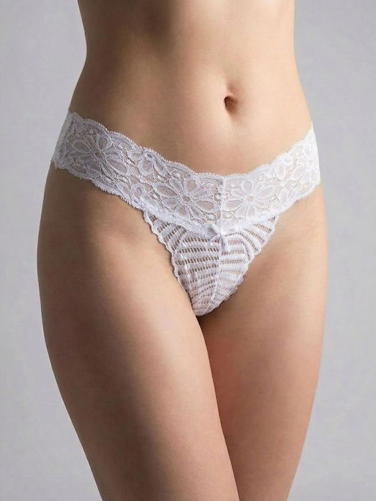 Milena by Paris Women's String with Lace Beige ...