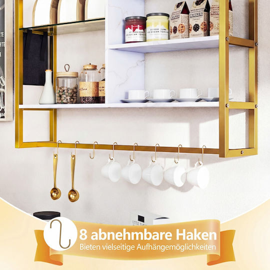 White Wall Shelf 107x24x96cm