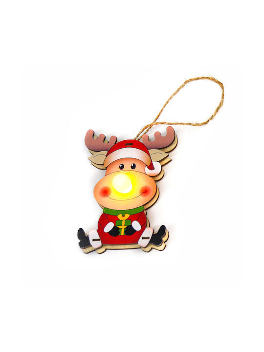 Wooden Hanging Deer 1 LED Battery Warm White 6 Pieces IP20 7x2.3x10cm Aca X0711669