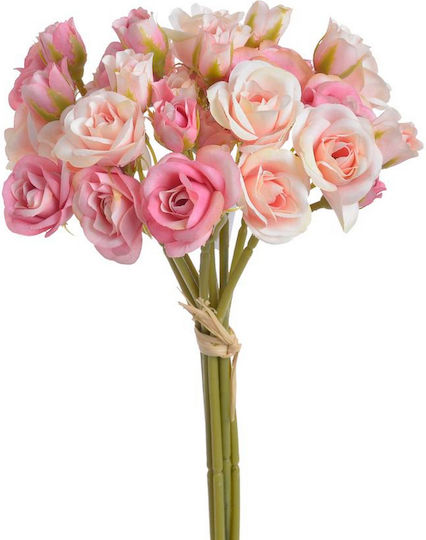 Bouquet of Artificial Pink Roses 32cm