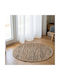 Ravelia Round Beige Living Room Rug Diameter 80cm