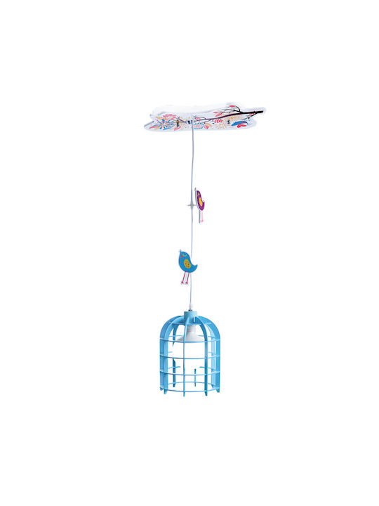 Aca Single-Light Kids Ceiling Pendant Light Made of Wood with E27 Socket Pink 20x80cm