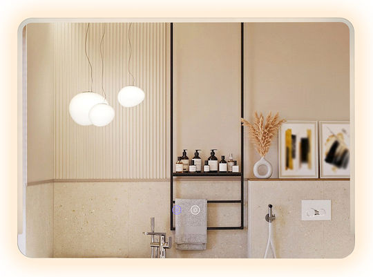 Costway BA8445 Ορθογώνιος Led από Μέταλλο 70x50cm Ασημί