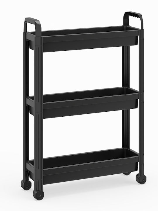 Costway Τρόλεϊ Κουζίνας Μαύρο 54x18.5x76cm