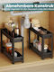 Costway Metallic Kitchen Trolley 4 Tiers Black 103x18.5x54cm