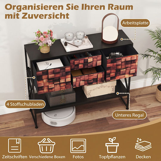 Console Table Made of Wood & Brown Metal L79.5xW29xH98.5cm