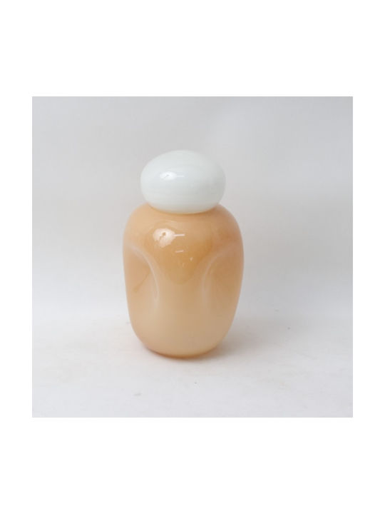 Karvounis Decorative Glass Beige Vase 16.5x16.5xH27cm