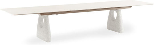 Extendable Aluminum Table Ecru 280(+120)x100x76cm