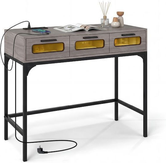 Console Table from Wood & Metal Gray L75xW40xH90cm