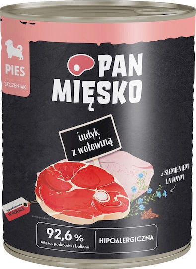 Pan Miesko Течна Храна за Кученца с Турция Говеждо Месо и Телешко 800гр