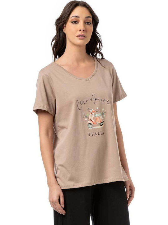 Bodymove Damen Bluse Braun