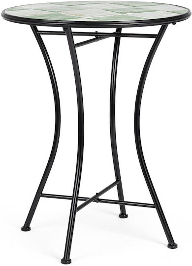 Bar-Tisch für Kleine Außenräume mit Metallrahmen Loire Schwarz 60x60x75cm