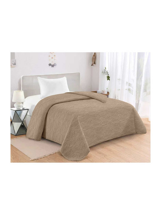 Adam Home Gloria Κουβερλί Μονό Microfiber Mocha...