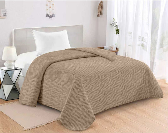 Adam Home Gloria Κουβερλί Μονό Microfiber Mocha 160x240cm