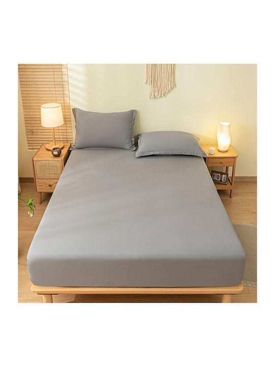 Lucktora Σεντόνι Διπλό 200x240εκ. Γκρι