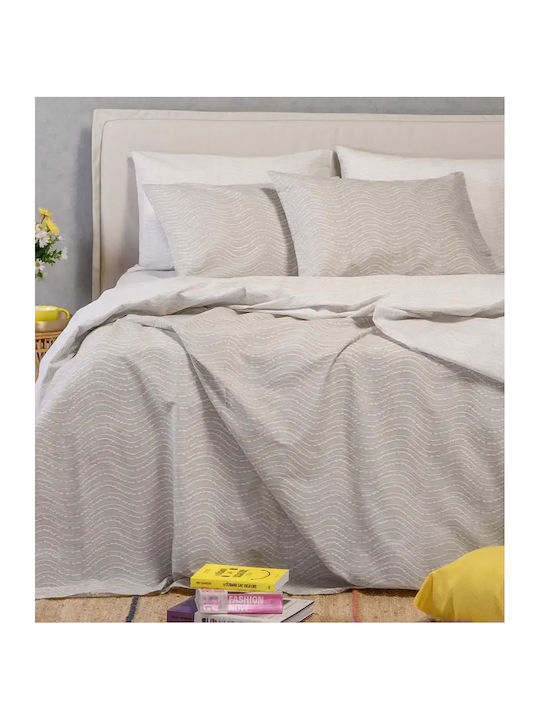 Melinen Maverick Double Bed Sheets Set With Fitted Sheet 150x200+32cm 4 Pieces