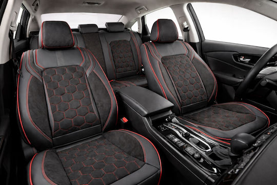 Waterproof Car Seat Covers Set Alcantara Black