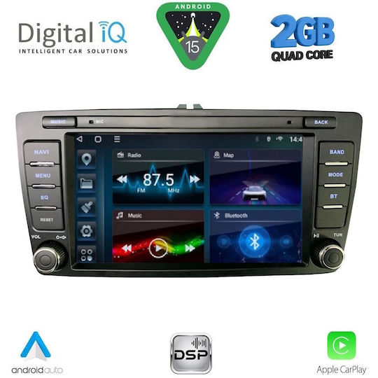 Digital IQ Ηχοσύστημα Αυτοκινήτου για Skoda Octavia 2005-2012 με Clima (Bluetooth/USB/AUX/WiFi/GPS/Apple-Carplay/Android-Auto) με Οθόνη Αφής 8"