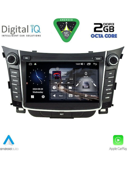 Digital IQ Car Audio System for Hyundai i30 2012-2017 Bluetooth USB AUX WiFi GPS Apple CarPlay Android Auto with 7" Touch Screen