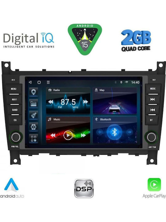 Digital IQ Auto-Audiosystem für Mercedes-Benz C Klasse / CLK Klasse 2004-2008 mit Touchscreen 8"
