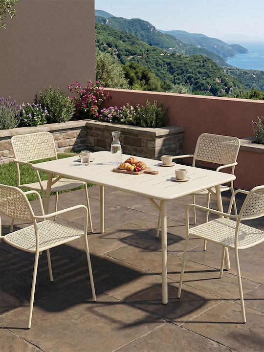 Moraja 5-Piece Outdoor Dining Set Cream