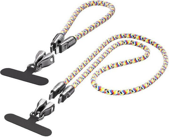Cablu USB 2.0 USB-C Mascul - USB-C Multicolor 0.3m LAN1285