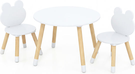 Kids Table for Painting Made of Wood White Costway