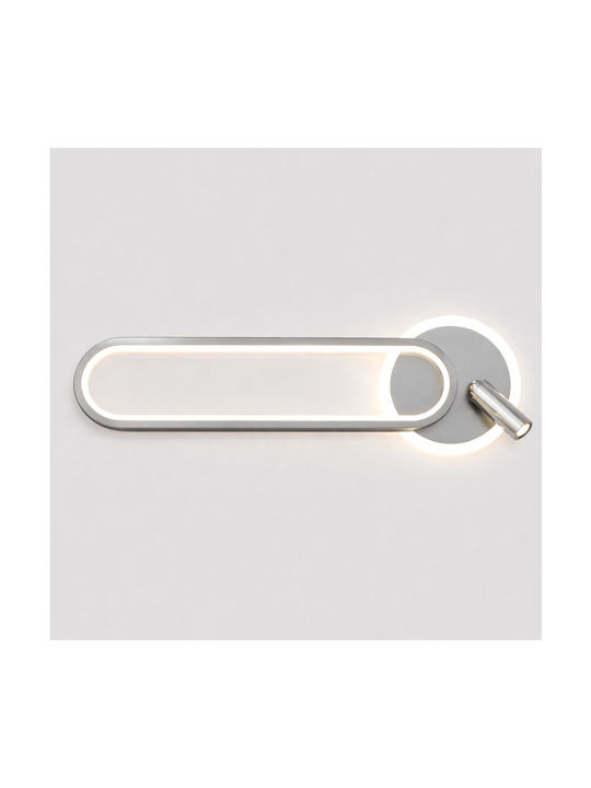 VenCore Modern Wall Lamp with Integrated LED and Adjustable White Light Silver