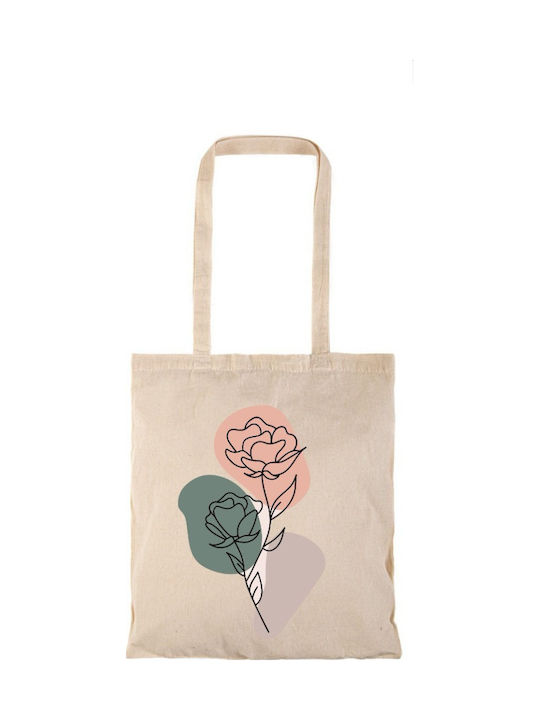 Einkaufstasche Natural Lange Griffe Rose