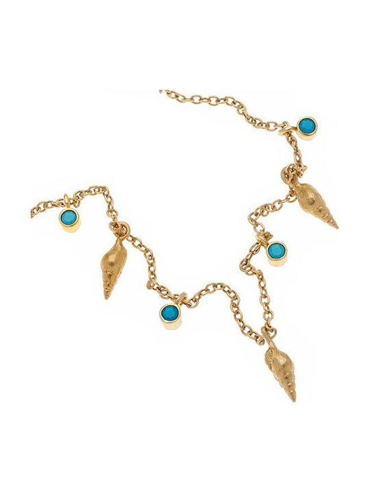 Arteon Necklace From Gold Plated Silver Turquoise